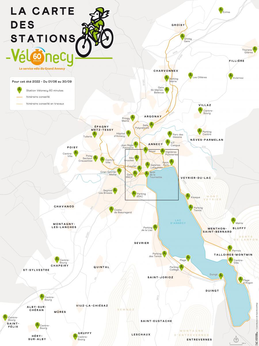 Stations Vélonecy 60 minutes