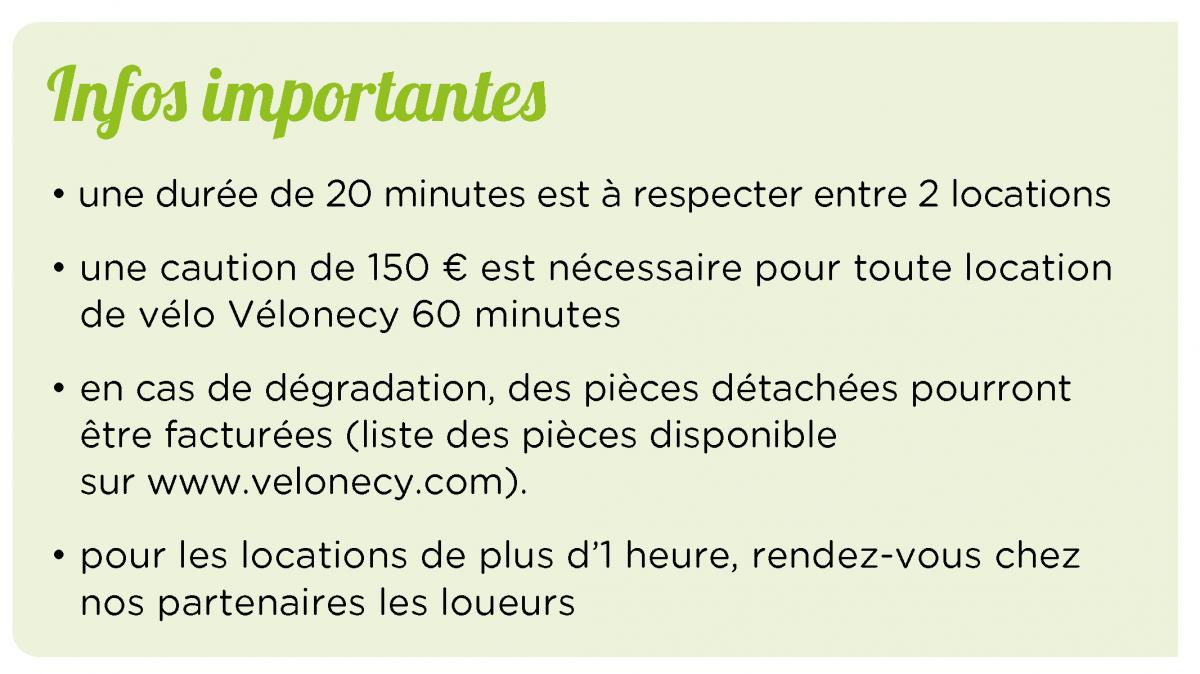 Informations importantes - Vélonecy 60 minutes